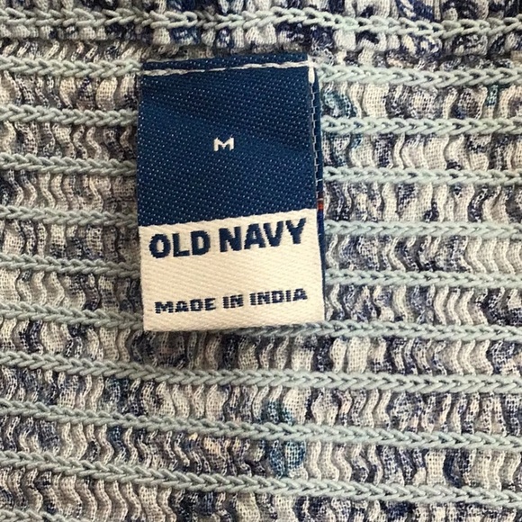 Old Navy Floral Puff Sleeve Smocked Button Down Blouse New - Picture 6 of 7